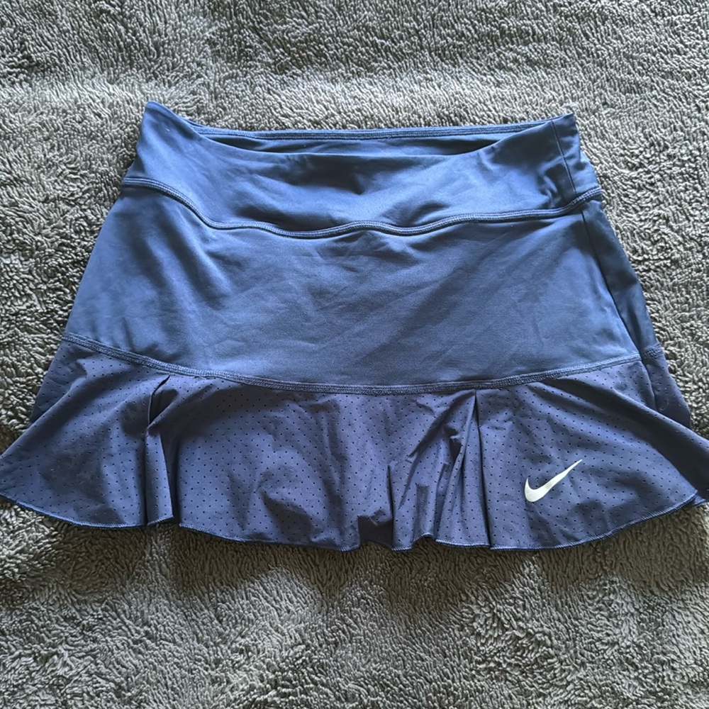 Nike Dri-Fit Women's Blue Tennis Skort Skirt With Compression Shorts